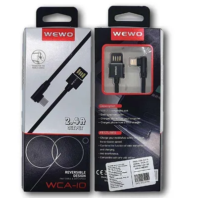 Wewo Brzi USB data kabl wca-10 2.4a 1m, Crni