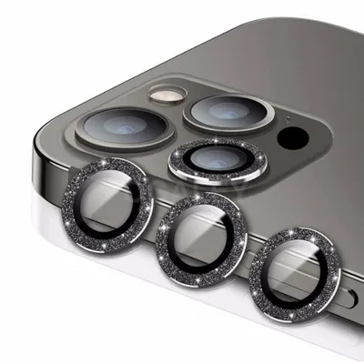 Zaštitno staklo za kameru za iPhone 11-12 pro, Crno