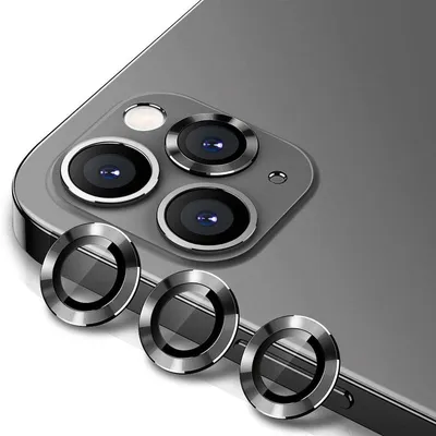 Zaštitno staklo za kameru za iPhone 12 pro max, Crno