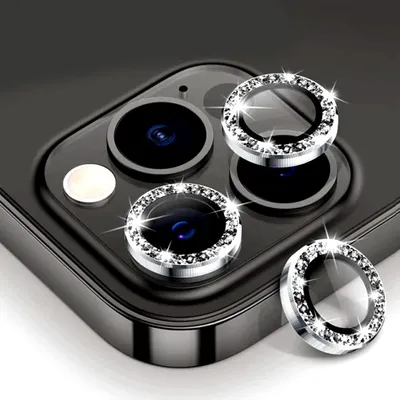 Zaštitno staklo za kameru za iPhone 14-14 max, Crno