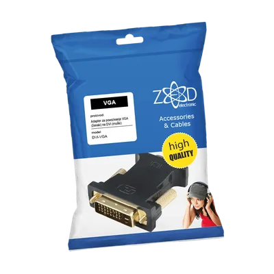 ZED electronic Adapter DVI - VGA - DVI-VGA, Crni