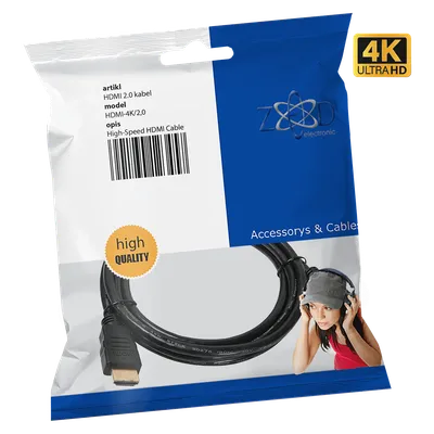 ZED electronic HDMI 2.0 kabl, 4K, dužina 2, 0 met. - HDMI-4K/2, 0, Crni