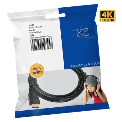 ZED electronic HDMI 2.0 kabl, 4K, dužina 5, 0 met. - HDMI-4K/5, 0, Crni