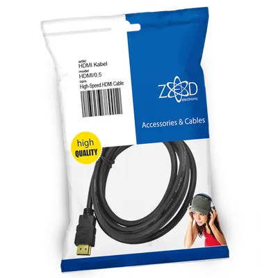 ZED electronic HDMI kabl, 0.5 met - HDMI/0.50, Crni
