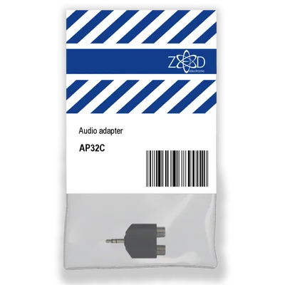 ZED electronic Jack 3.5mm muški na RCA činč ženski x 2 - AP32C, Crni