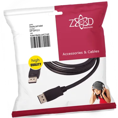 ZED electronic Kabl display port na display port, dužina 2.0 m - DP-DP/2.0, Crni