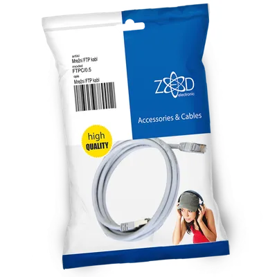 ZED electronic Mrežni FTP kabl, CAT5E, dužina 0.5 metar - FTPC/0.5, Bijeli