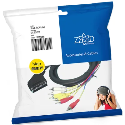 ZED electronic Scart - RCA (činč) kabl, 6 x RCA, dužina 2.0 met - VCS2C/2, Crni