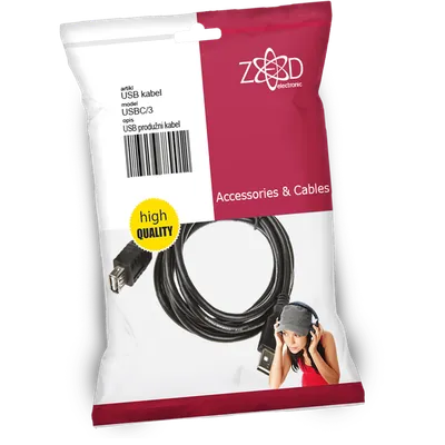 ZED electronic USB 3.0 produžni kabl, dužina 3.0 metra - USBC/3, Crni