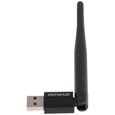 Amiko Wi-Fi mrežna kartica, USB, 2,4 GHz, 150 Mbps, crna