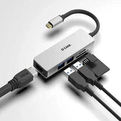 D-LINK USB HUB DUB-M530 5u1 USB-C - HDMI/USB3.0x2/CR