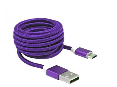S BOX kabel USB A - Micro B, 1,5 m, ljubičasti