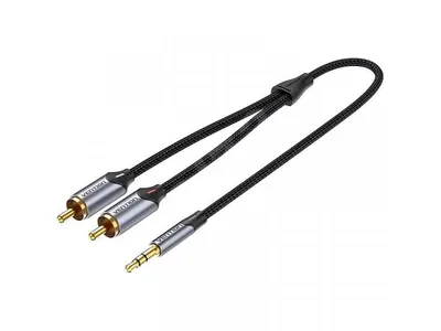 VENTION BCNBJ kabel 3,5 mm na 2xChinch, 5 m, sivi