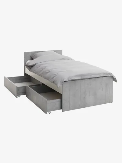 Linnea Ram krevet sa prostorom za odlaganje 90x200cm, Sivo-bijela