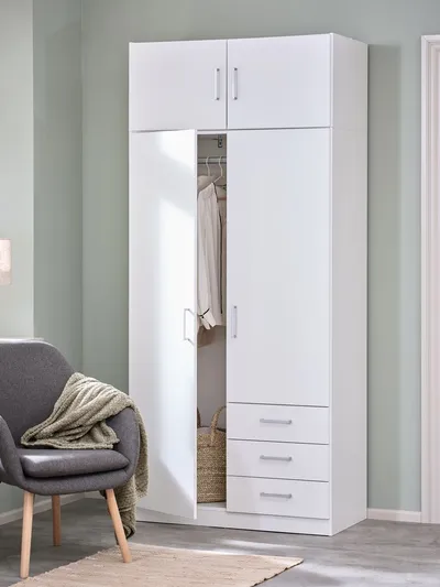 Linnea Ormar sa 2 vrata i 3 ladice 97x176cm, Bijela
