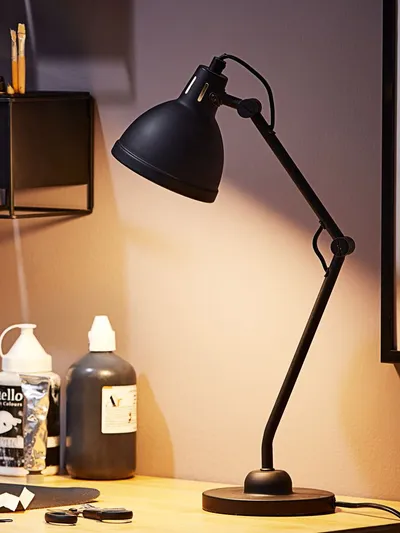 Aurora Stona lampa, O14 x 45 cm, Crna