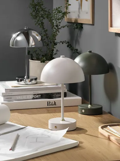 Aurora Lampa na baterije, O16xV25cm, Srebrna boja