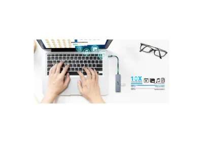 GENIUS UH-500 5-u-1 USB Hub srebrne boje