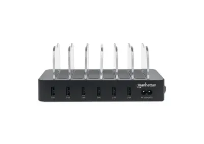 MANHATTAN USB punjač sa 6 portova 102254 5V/2.4V/50W/držač za telefon Crni