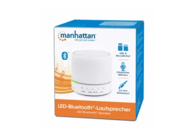 MANHATTAN Bluetooth zvučnik 165303 LED, 3W bijeli