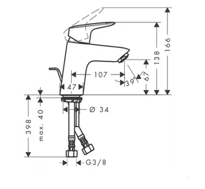 Hansgrohe Baterija za umivaonik 70 Logis 71070000, Hrom