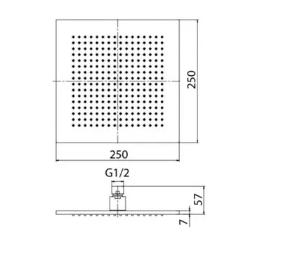 Valvex Tuš ruža Loft 250x250mm, Zlatni