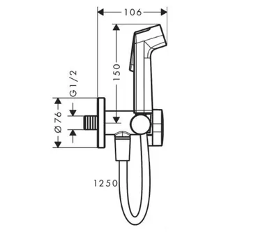 Hansgrohe Higijenski tuš 29230000, Hrom
