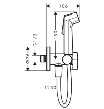 Hansgrohe Higijenski tuš 29230670, Crna