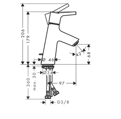 Hansgrohe Baterija za umivaonik 80 Talis 72010000, Hrom