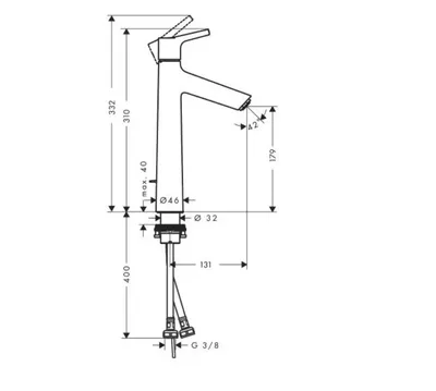 Hansgrohe Baterija za umivaonik 190 Talis 72031000, Hrom
