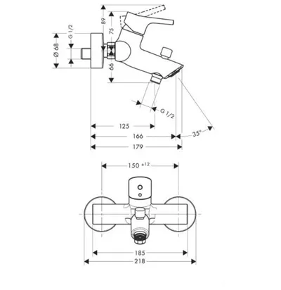 Hansgrohe Baterija za tuš Talis S 72400000, Hrom