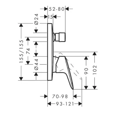 Hansgrohe Ugradbena baterija Logis 71405670, Crna