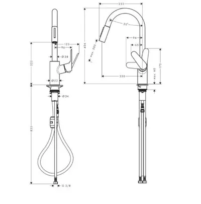 Hansgrohe Baterija za sudoper 240 Focus 31815000, Hrom