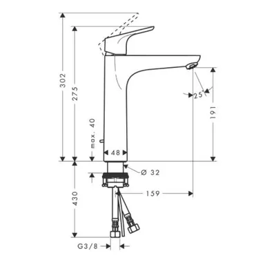 Hansgrohe Baterija za umivaonik Focus 31608000, Hrom
