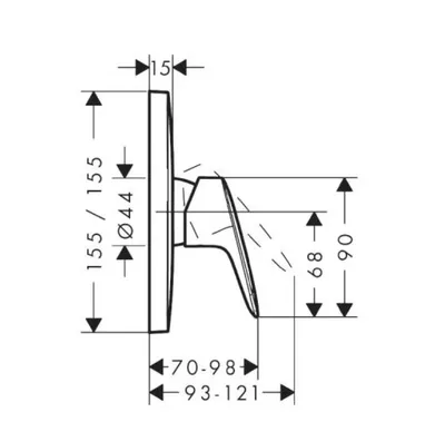 Hansgrohe Ugradbena baterija za tuš Logis 71605000, Hrom