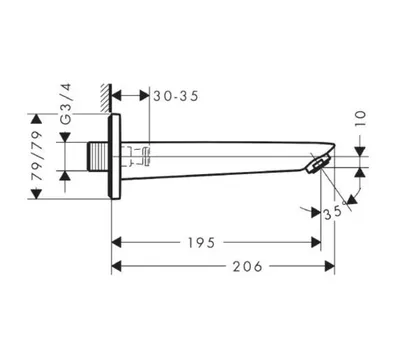 Hansgrohe Izljev zidni Logis 71410000, Hrom