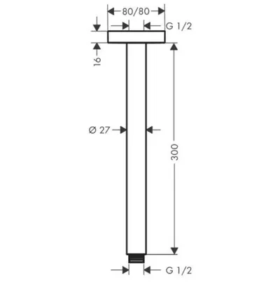 Hansgrohe Izljev plafonski Logis 27388000, Hrom