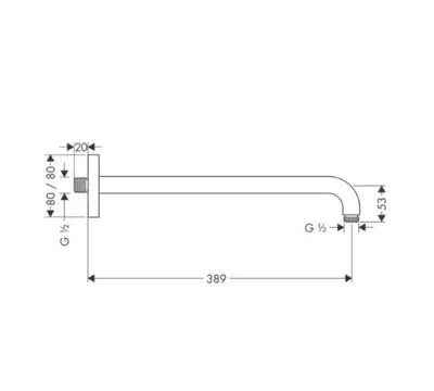 Hansgrohe Nosač tuš glave Logis 390mm, Hrom