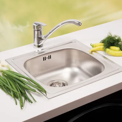 Metalac Quadro Usadna jednodelna sudopera, Kockica, Inox, O 90, 465×435 mm