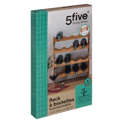FIVE stalak za vino 46x24,5x29,5 cm prirodni bambus