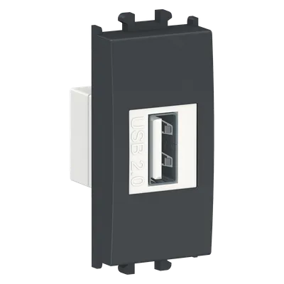SCHNEIDER ELECTRIC Komunikacijska utičnica Easy Styl USB 1 modul crna