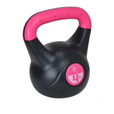 Lifefit Grija Kettlebell Vinyl 4 kg, Crno-Roze