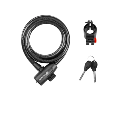 Force Sajla na ključ, Spiralna, 180cm/12mm, Crna