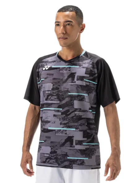 Yonex Muška sportska majica kratkih rukava Crew Neck Club Team, Crno-siva