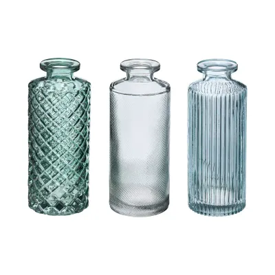 Atmosfera Set od 3 vazne, staklene, 5.4 cm, plave boje