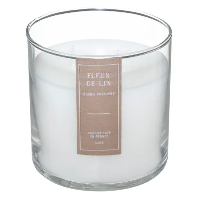 Atmosfera Svijeća Sili Linen, 430 g, bijele boje