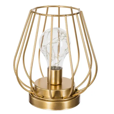 Atmosfera Stolna lampa u metalnom kavezu, zlatne boje