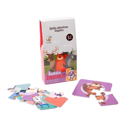 Vrabac Puzzle Fun mini 12 slika, Šumske životinje