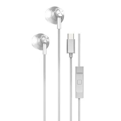 LELISU LS-711 Type-C žičane stereo slušalice – bijele