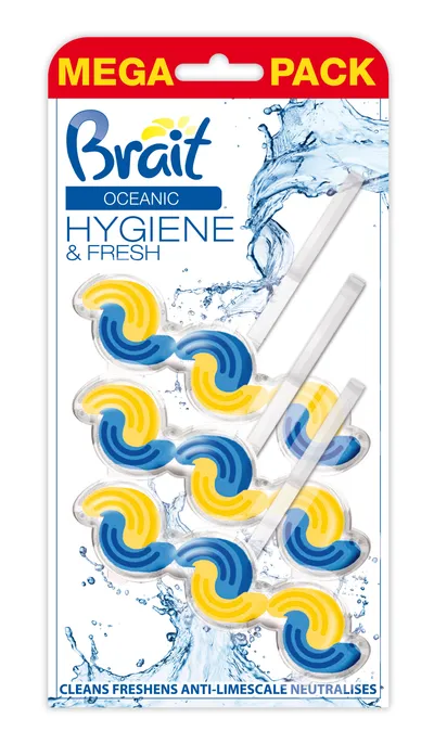 Brait kamen za čišćenje i osvježavanje WC školjke 2 faze Ocean 45g - TRIOPACK